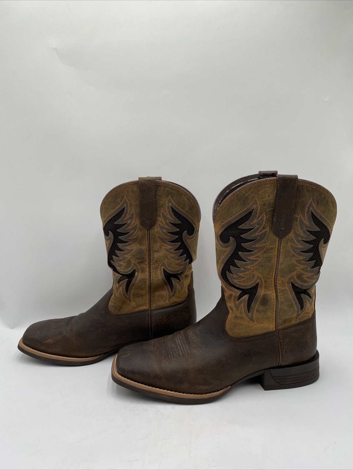 Ariat Men's Cowpuncher VentTEK Western Cowboy Boots Brown Size 12D - BrokenInBoots