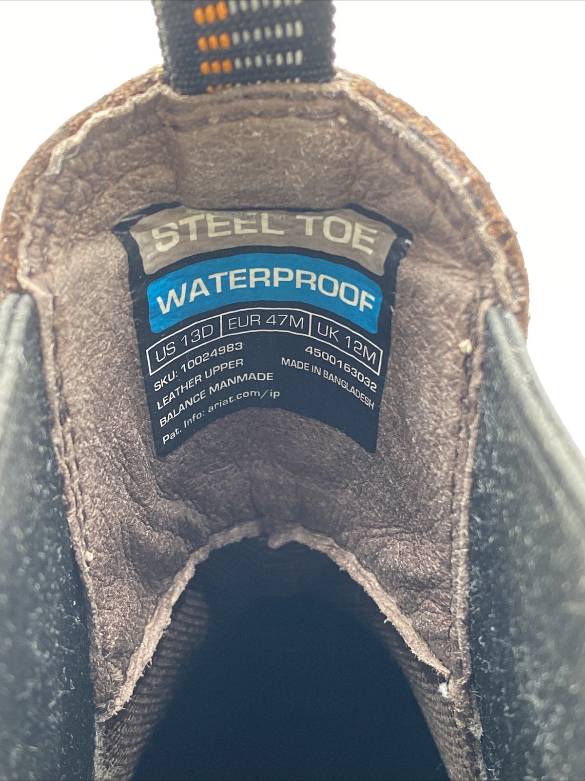 ARIAT MEN'S GROUNDBREAKER CHELSEA WATERPROOF WORK BOOTS STEEL TOE Brown Size 13D