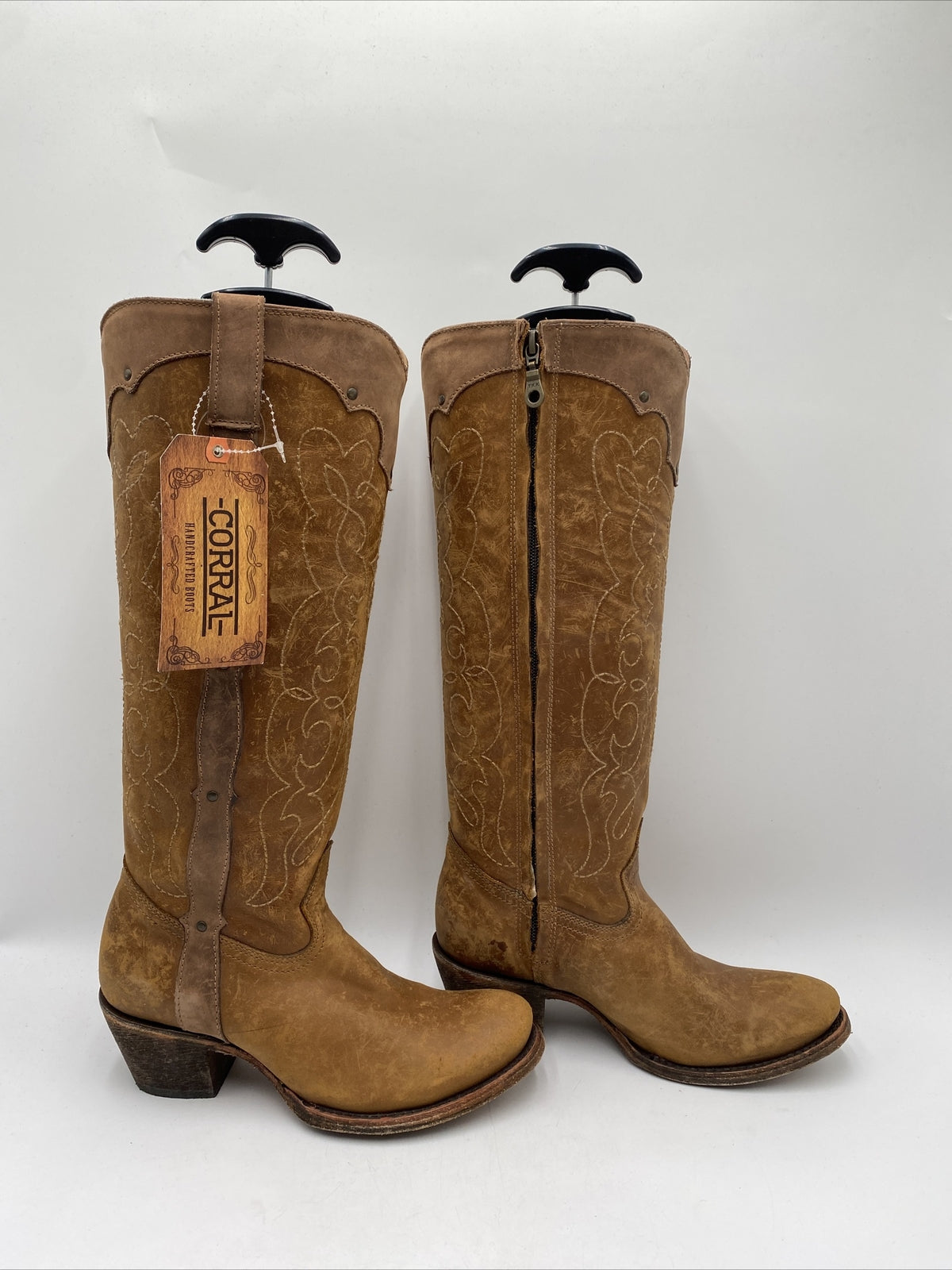 Women's Corral Kats Natural Westport Boots C1971 Tan Size 7M