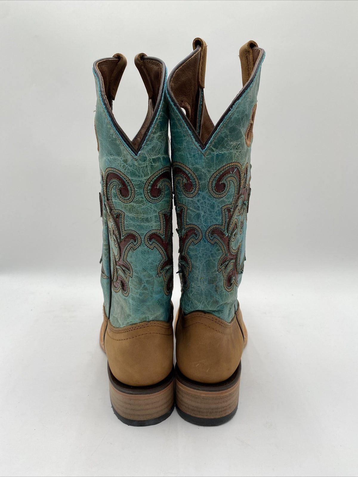 Women's Circle G Inlay & Embroidery Western Boots Brown/Blue Size 6M