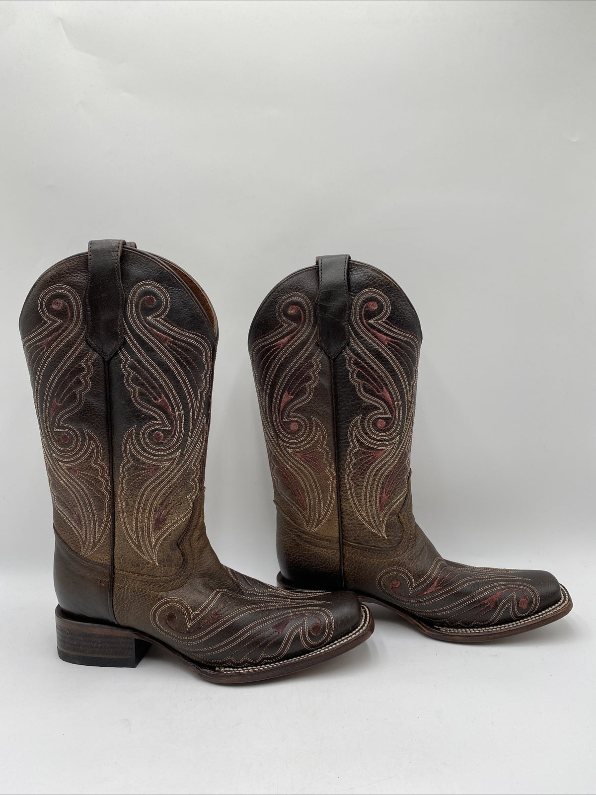 Circle G Women's Cross Embroidered Western Boots Brown Size 7M