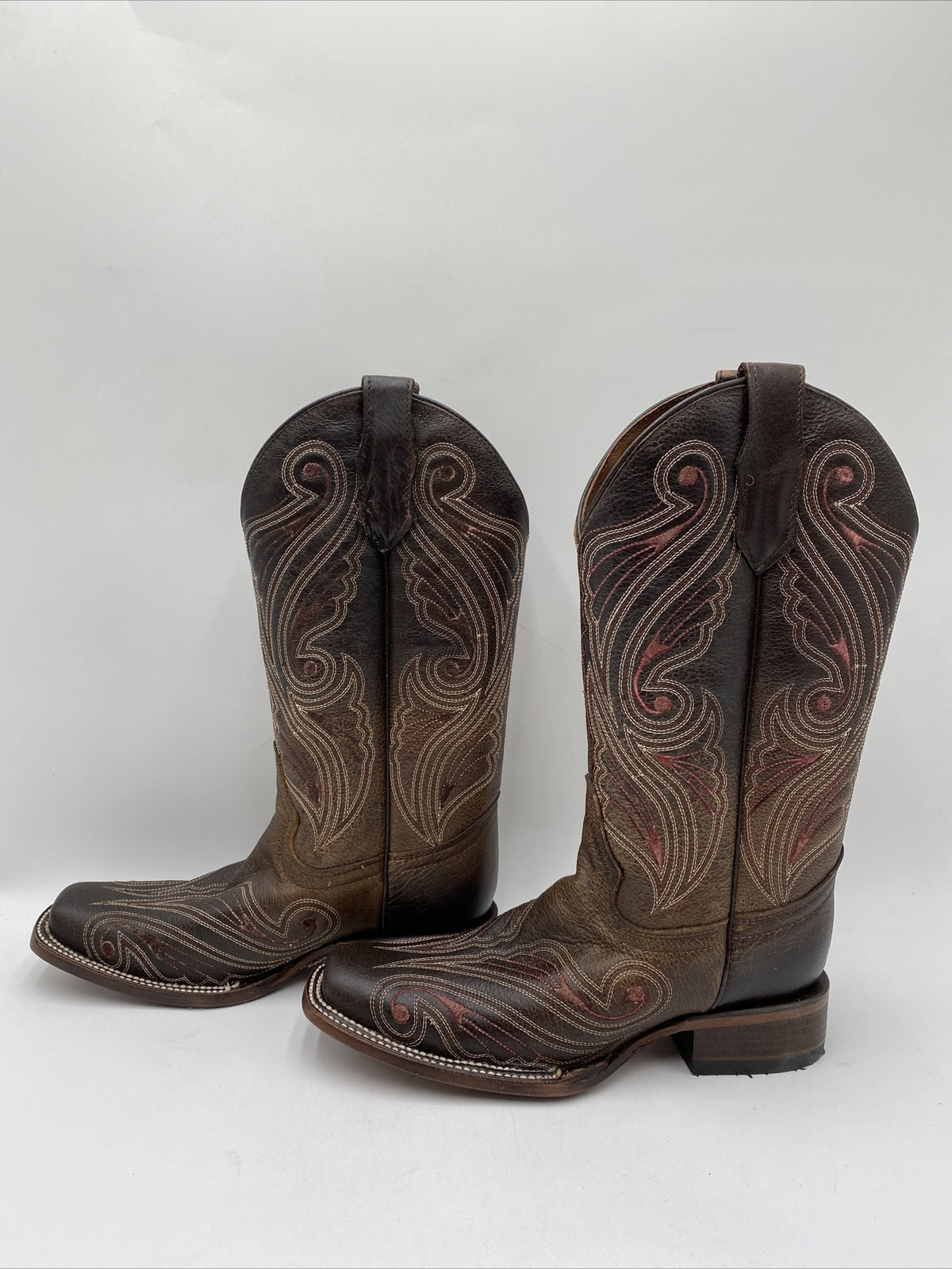 Circle G Women's Cross Embroidered Western Boots Brown Size 7M