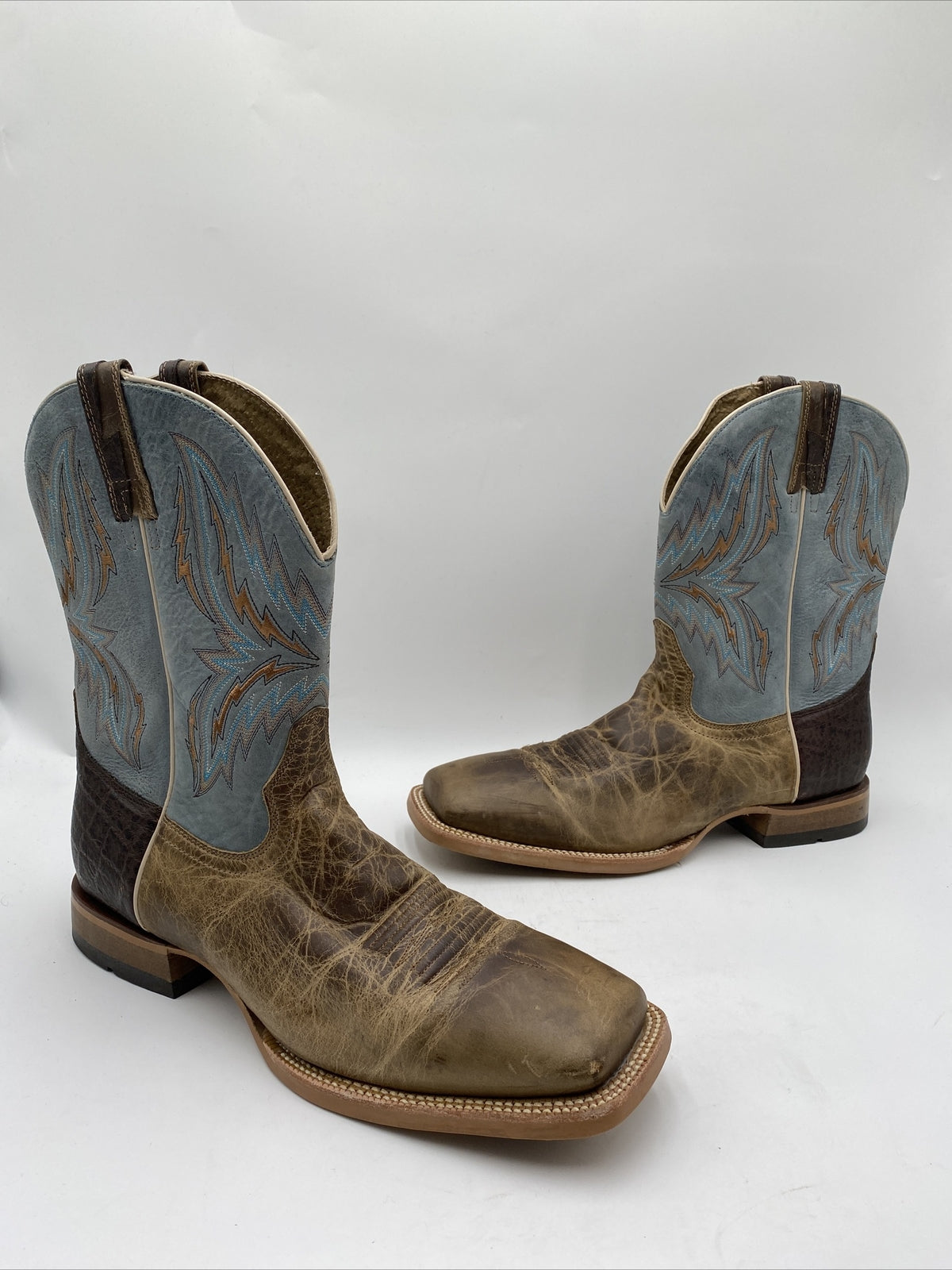 Ariat Men's Arena Rebound Western Boots Brown/Blue Size 13D -  BrokenInBoots