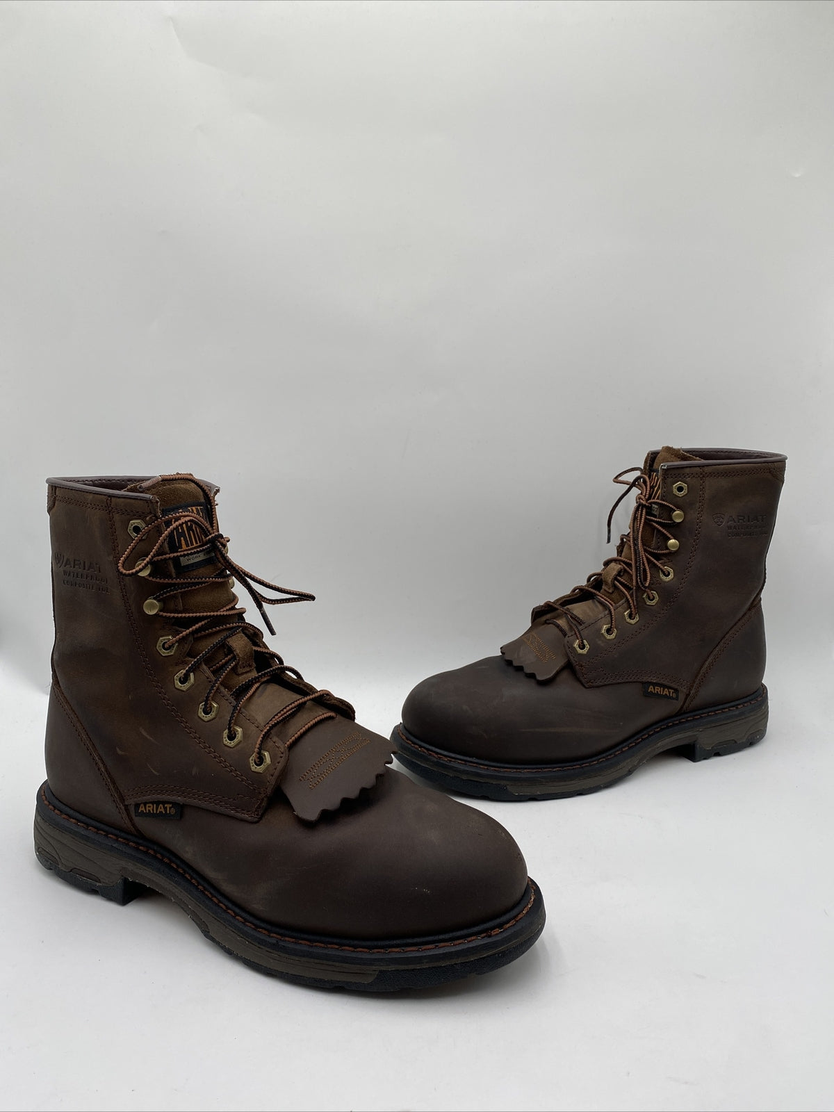 Ariat Men's 8" Workhog Waterproof Work Boots Brown Size 10D -  BrokenInBoots