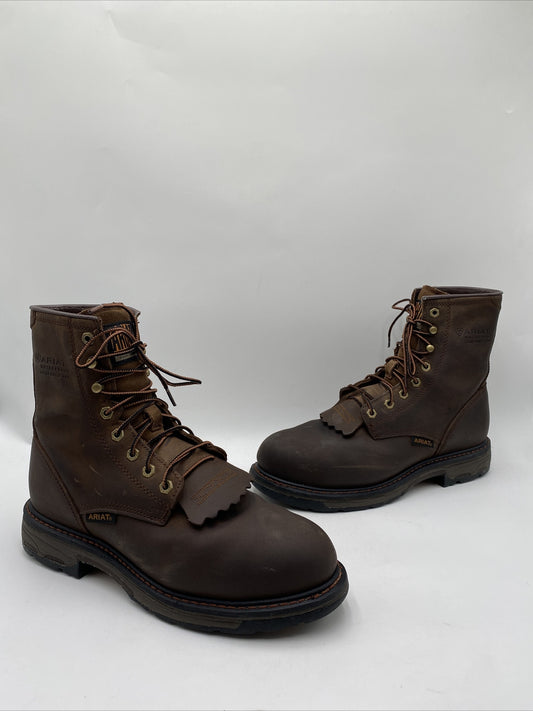 Ariat Men's 8" Workhog Waterproof Work Boots Brown Size 10D -  BrokenInBoots