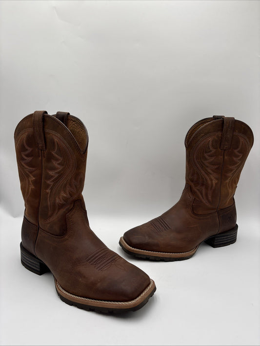 Ariat Men's Distressed Brown Hybrid Rancher Cowboy Boots size 9EE